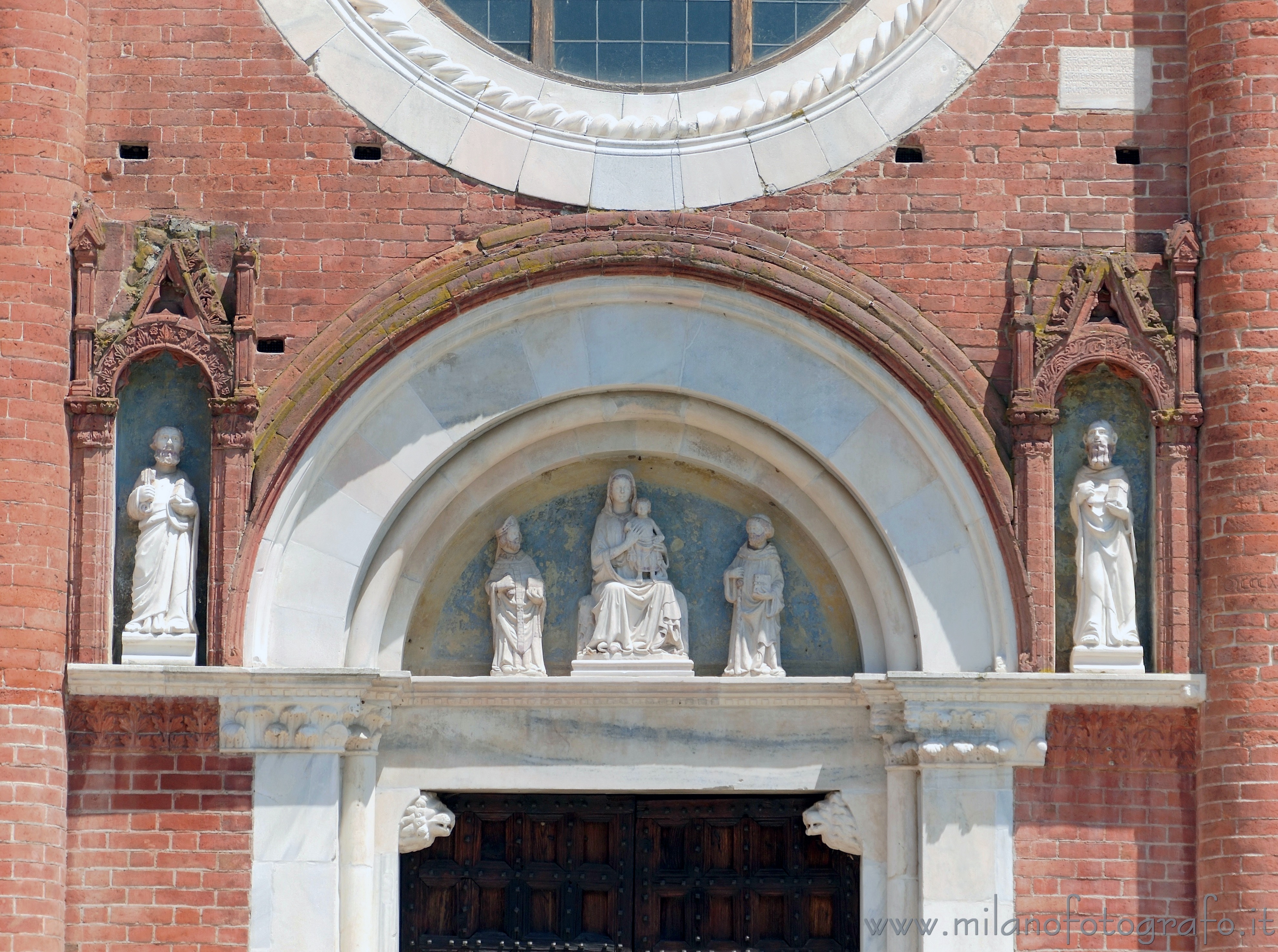 San Giuliano Milanese (Milan, Italy) - Detail of the facade of the Abbey of Viboldone